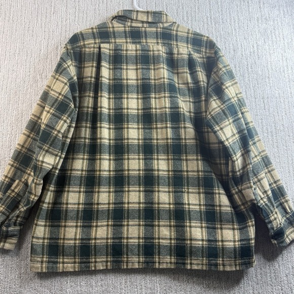 Vintage Pendleton Wool Board Flannel Plaid Loop Collar Flap Pockets Men's XL - Picture 4 of 14